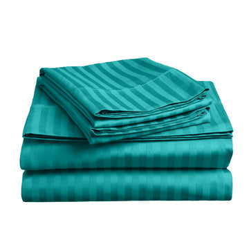 soft stripe microfibre sheet set double teal Tristar Online