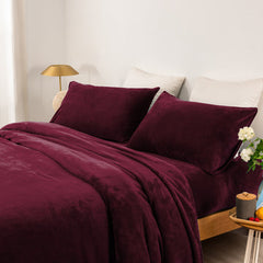 thermal microplush sheet set double aubergine Tristar Online