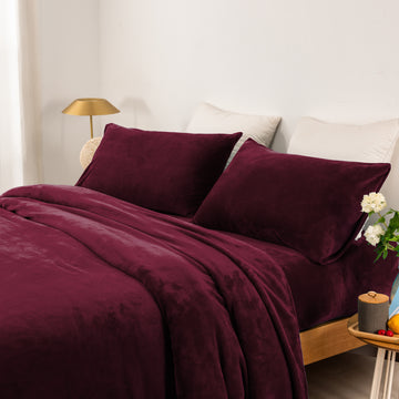 thermal microplush sheet set king single aubergine Tristar Online