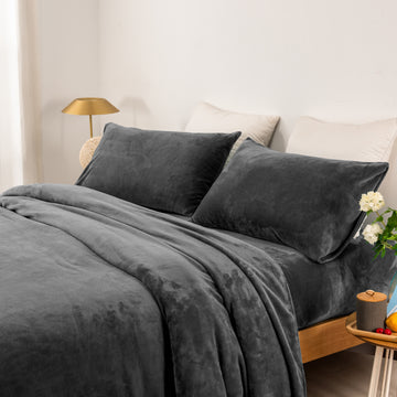 thermal microplush sheet set single charcoal Tristar Online