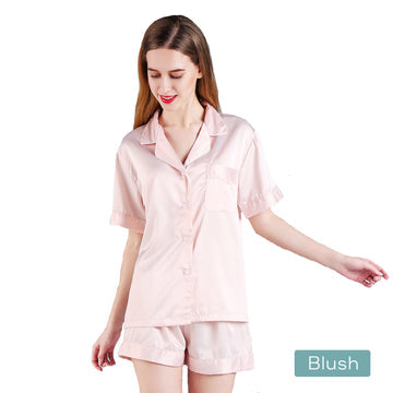 2pc satin short women pajamas set large blush Tristar Online