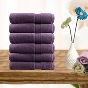 6 piece ultra light cotton hand towels in aubergine Tristar Online