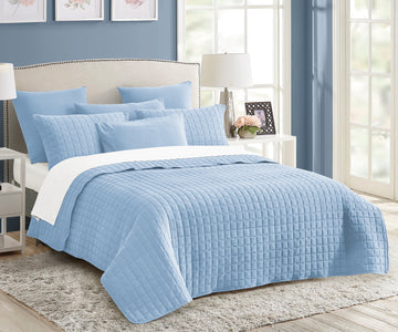 7 piece vintage stone wash comforter set queen blue Tristar Online