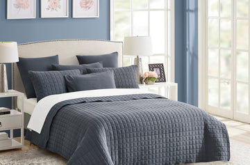 7 piece vintage stone wash comforter set queen charcoal Tristar Online
