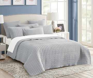 7 piece vintage stone wash comforter set queen silver Tristar Online