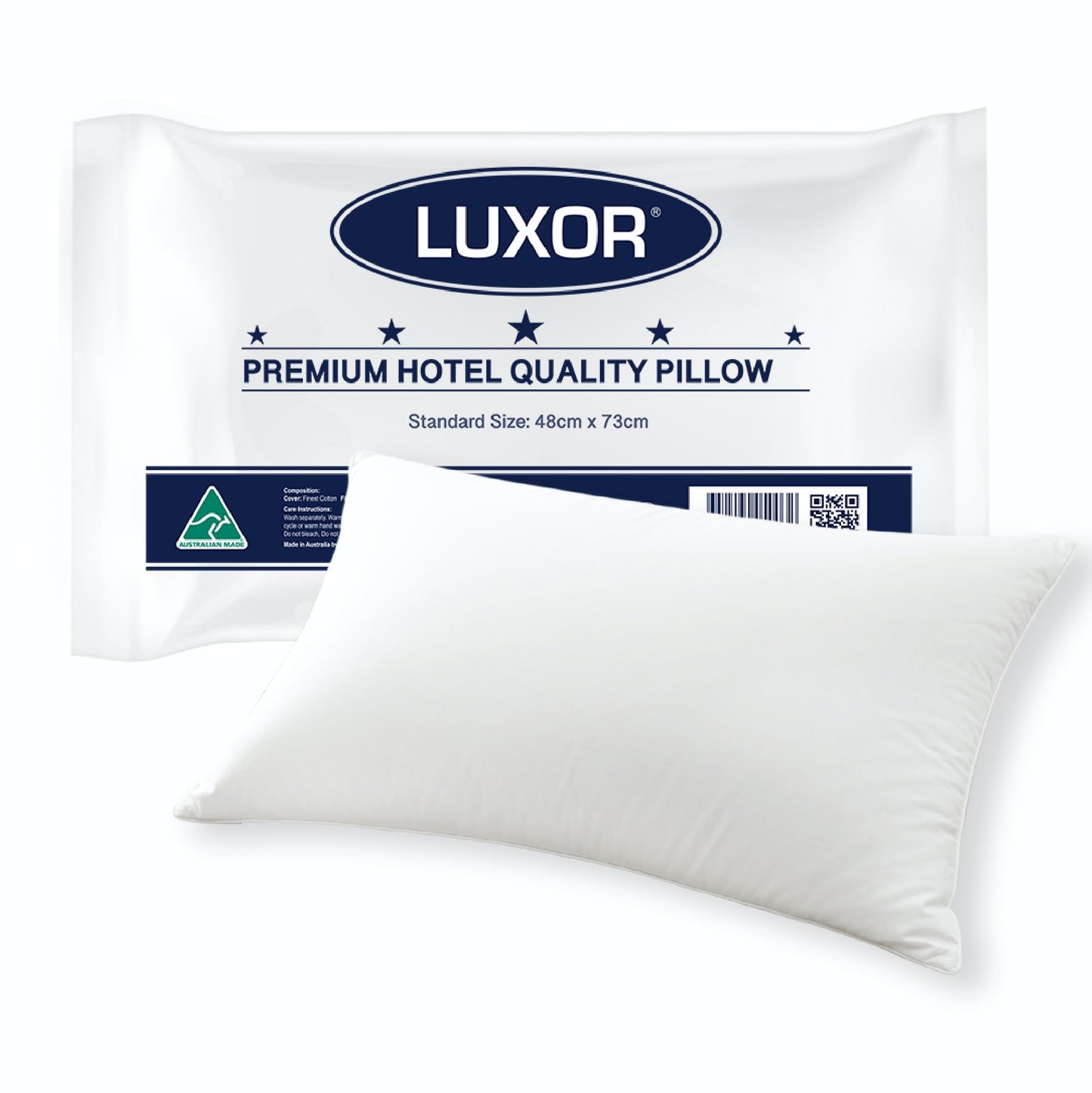 Luxor Australian Made Hotel Quality Pillow Standard Size Single Pack Tristar Online