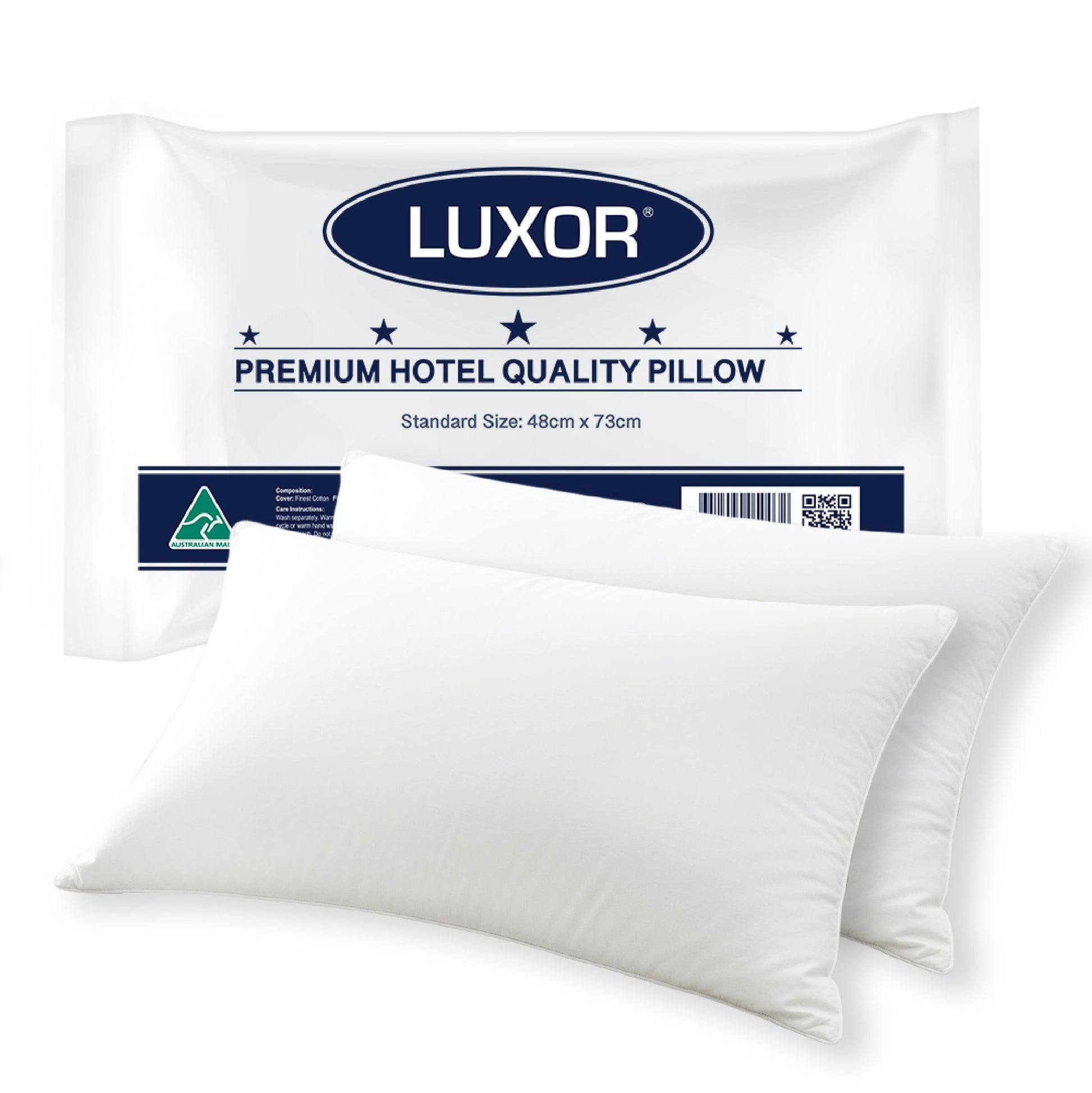 Luxor Australian Made Hotel Quality Pillow Standard Size Twin Pack Tristar Online