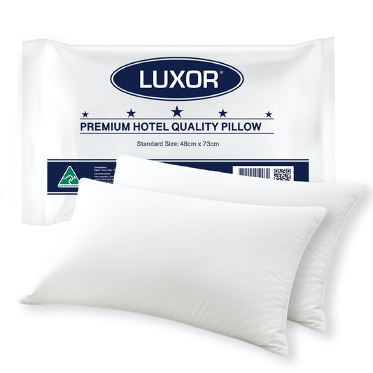 Luxor Australian Made Hotel Quality Pillow Standard Size Twin Pack Tristar Online