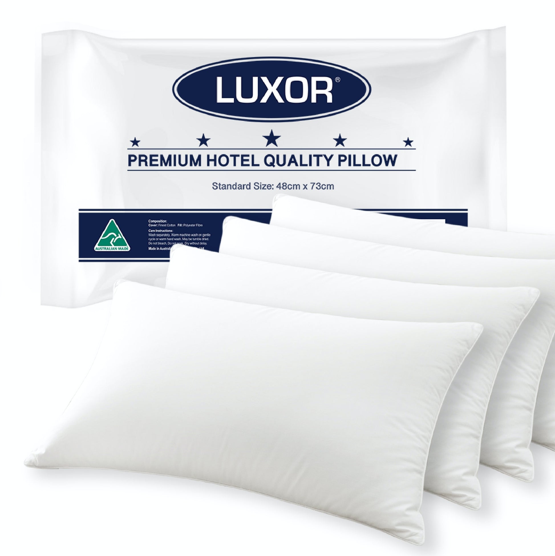 Luxor Australian Made Hotel Quality Pillow Standard Size Four Pack Tristar Online