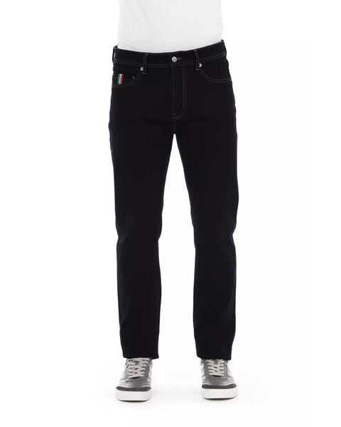 Logo Button Regular Jeans with Tricolor Insert and Contrast Stitching W34 US Men Tristar Online