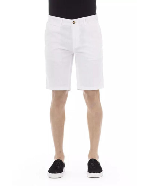 Solid Color Bermuda Shorts with Zipper and Button Closure W48 US Men Tristar Online