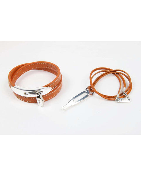 Leather and Metal Necklace and Bracelet - L Tristar Online