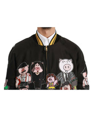 Dolce &amp; Gabbana Bomber Jacket with Multicolor Motive 48 IT Men Tristar Online