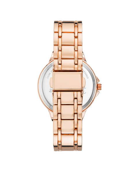 Rose Gold Fashion Watch with Rhine Stone Facing One Size Women Tristar Online