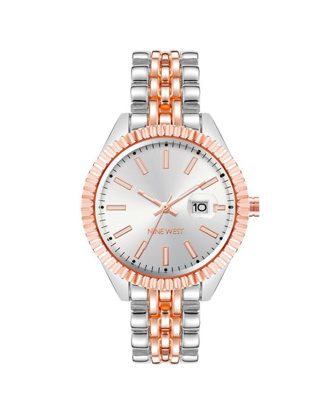 Bicolor Day and Date Analog Quartz Watch One Size Women Tristar Online