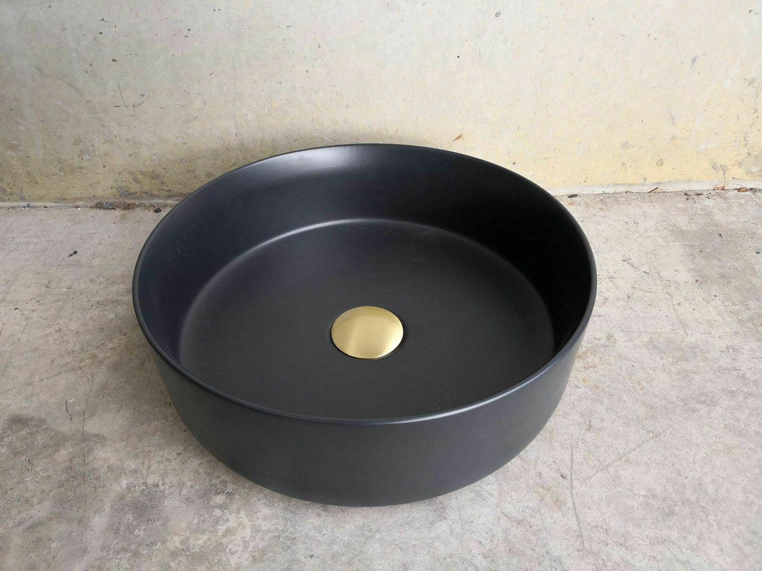2023 Matte Black matte white matte Pink Green Gold Copper Round 360 mm Dia top counter basin porcelain sink Tristar Online