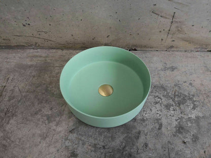 2023 Matte Black matte white matte Pink Green Gold Copper Round 360 mm Dia top counter basin porcelain sink Tristar Online