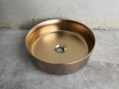 2023 Matte Black matte white matte Pink Green Gold Copper Round 360 mm Dia top counter basin porcelain sink Tristar Online