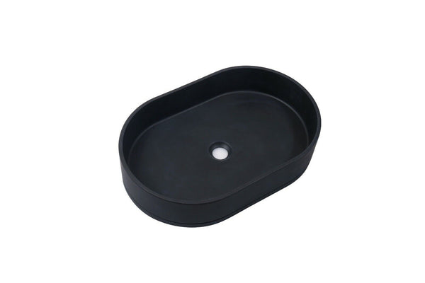 Ultra Modern Concrete Cement Wash Basin Counter Top Matte Black Oval Basin Tristar Online