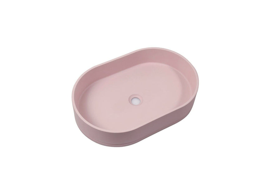 Ultra Modern Concrete Cement Wash Basin Counter Top Matte Pink Oval Basin Tristar Online