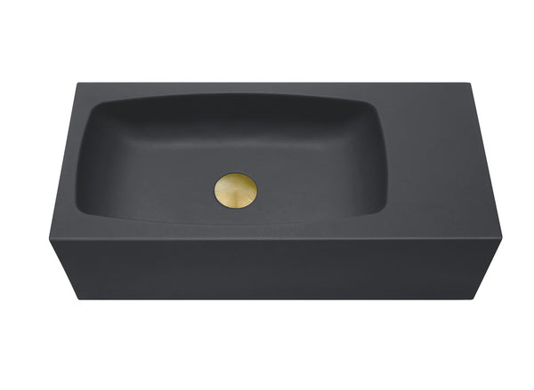 New Concrete Cement Wash Basin Counter Top Matte Black Wall Hung Curved Basin Tristar Online