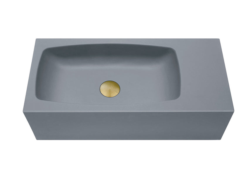 New Concrete Cement Wash Basin Counter Top Matte Dark Grey Wall Hung Curved Basin Tristar Online