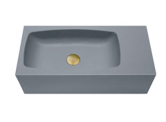 New Concrete Cement Wash Basin Counter Top Matte Dark Grey Wall Hung Curved Basin Tristar Online