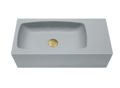 New Concrete Cement Wash Basin Counter Top Matte Light Grey Wall Hung Curved Basin Tristar Online