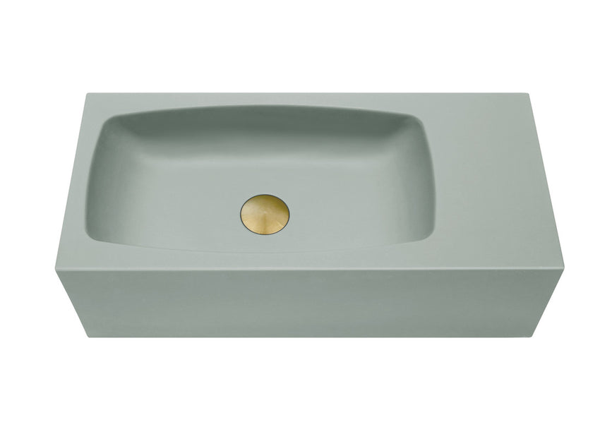 New Concrete Cement Wash Basin Counter Top Matte Mint Green Wall Hung Curved Basin Tristar Online