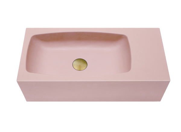 New Concrete Cement Wash Basin Counter Top Matte Pink Wall Hung Curved Basin Tristar Online