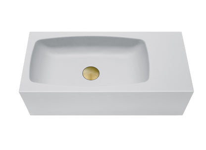 New Concrete Cement Wash Basin Counter Top Matte White Wall Hung Curved Basin Tristar Online