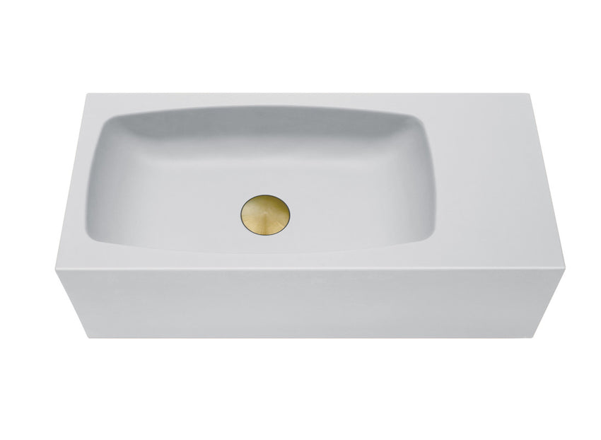 New Concrete Cement Wash Basin Counter Top Matte White Wall Hung Curved Basin Tristar Online