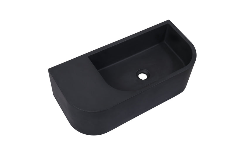 New Concrete Cement Wash Basin Counter Top Matte Black Wall Hung Basin Tristar Online