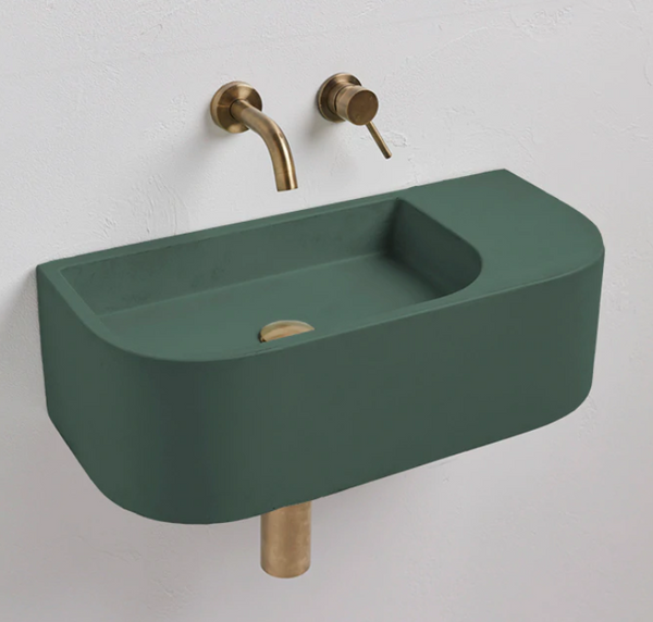 New Concrete Cement Wash Basin Counter Top Matte Lake Green Wall Hung Basin Tristar Online