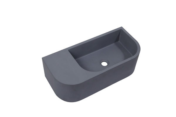 New Concrete Cement Wash Basin Counter Top Matte Dark Grey Wall Hung Basin Tristar Online