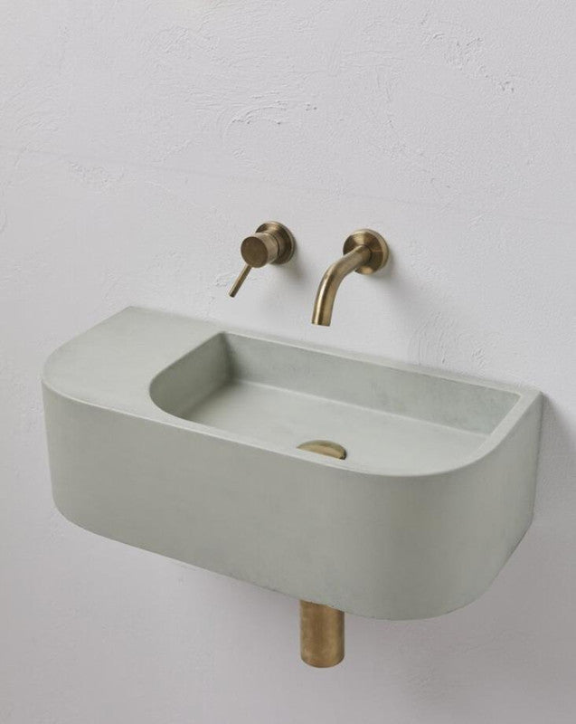 New Concrete Cement Wash Basin Counter Top Matte Mint Green Wall Hung Basin Tristar Online