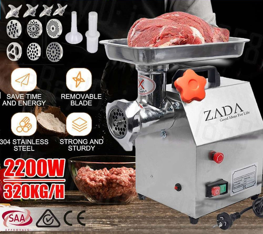 1.63HP Commercial Meat Mincer- Electric Grinder & Sausage Maker Filler 1200W Tristar Online