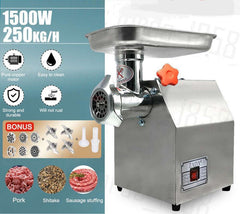 1.63HP Commercial Meat Mincer- Electric Grinder & Sausage Maker Filler 1200W Tristar Online