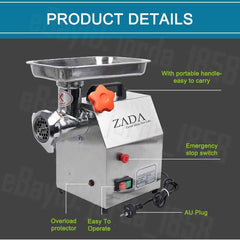 1.63HP Commercial Meat Mincer- Electric Grinder & Sausage Maker Filler 1200W Tristar Online