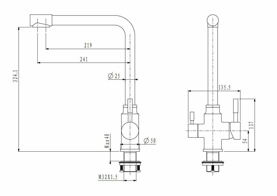2023 Brushed Brass Gold L shape 3 way filter water kitchen mixer tap faucet Stainless steel Made PVD plated Tristar Online