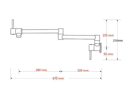 2023 Brushed Gold Kitchen tap Wall Mounted Pot Filler Single Cold Water inlet Tristar Online