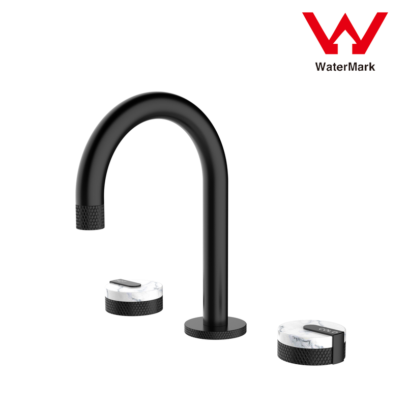 2021 New Marble Stone handle matte black wall taps 1/4 turn matte black pattern Tristar Online