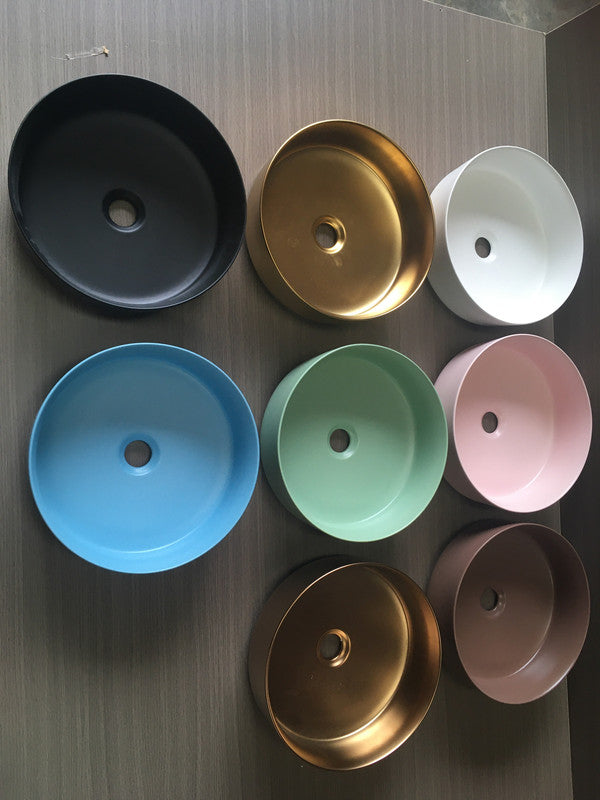2020 Matte Pink Round 360 mm Dia top counter basin porcelain sink Tristar Online