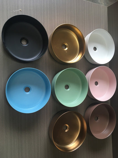 2020 Matte Pink Round 360 mm Dia top counter basin porcelain sink Tristar Online