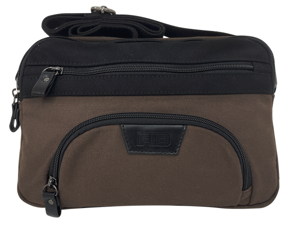 FIB Byron East West Sling Shoulder Bag Travel Adjustable Strap - Brown Tristar Online