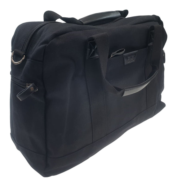 FIB Byron Cotton Canvas Overnight Bag Travel Luggage Duffle Duffel - Black Tristar Online