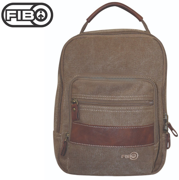 FIB Canvas Sling Bag Shoulder Strap Messenger Travel Pack w Tablet Pocket - Khaki Tristar Online
