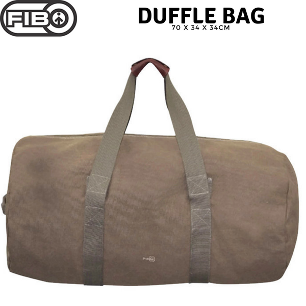 FIB 70cm Canvas Duffle Bag Travel Heavy Duty Large Sports Gym Work - Khaki Tristar Online