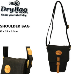 FIB Water Resistant Small Shoulder Canvas Bag w Adjustable Shoulder Strap - Black Tristar Online