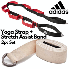 2pc Set Adidas Stretch Assist Band Looped + Yoga Strap 2.5m Long Adjustable Belt Tristar Online